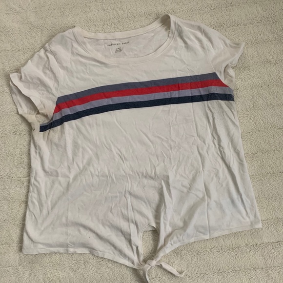 American Eagle Tie Front Tee - Picture 1 of 3